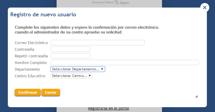Registro de nuevo usuario